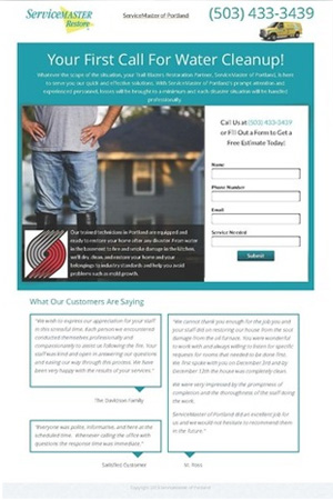 PPC landing page example.